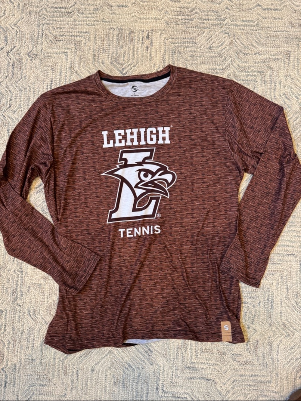 Lehigh Tennis Long Sleeve Performance Shirt - browns with white logo